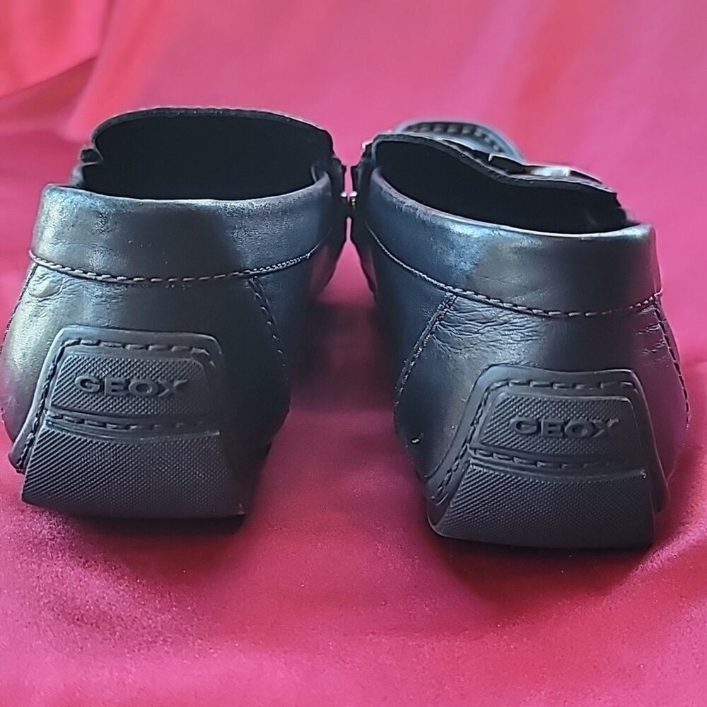 GEOX Respira sz11 moccasin loafer slip on horsebit full leather black - Picture 3 of 11